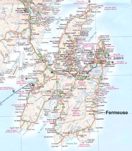Map of Avalon Peninsula